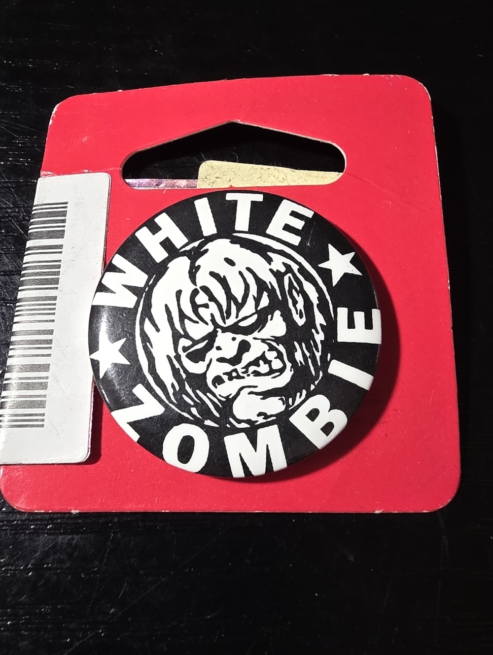 Vintage White Zombie 90s Metal Band 1.5" Round Button Pin Back on Original Card